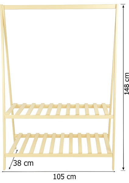 Ahşap Modern Kıyafet Askılığı -Rafı fiyatları