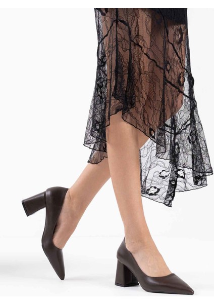 Valeria Acı Kahve Cilt Kadın Topuklu Ayakkabı indirimleri