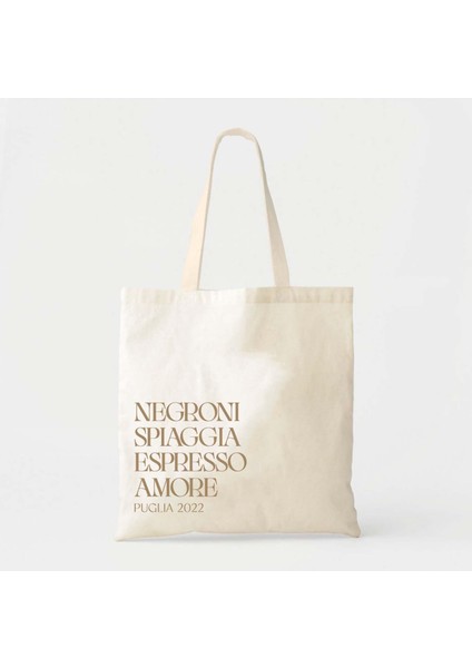 Hoş Geldiniz Tote Çantası: Italya Tasarımı - Özel Pamuklu Kanvas