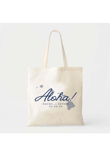 Destinasyon Düğün Çantası - Hawaii Anahattı, Pamuklu Kanvas