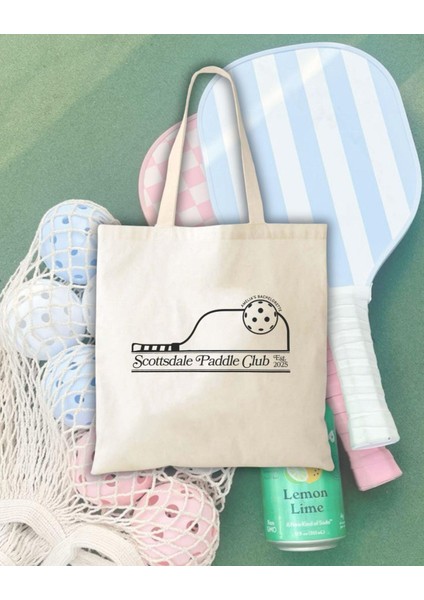 Pickleball Tote Çanta: Pamuklu Kanvas, Bekarlığa Veda Partisi (9X11 Veya 16X15")