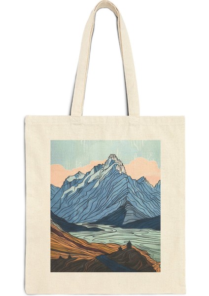 Rocky Mountain Tote Çanta - Kanvas Tote Çanta, Estetik Tote Çantalar, Alışveriş Çantaları, Kitap Çantaları, fiyatları