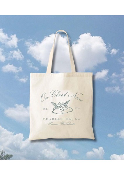 Nedime Çantası, Melek Baskılı, Pamuklu Kanvas (9X11 Veya 16X15 Inç)