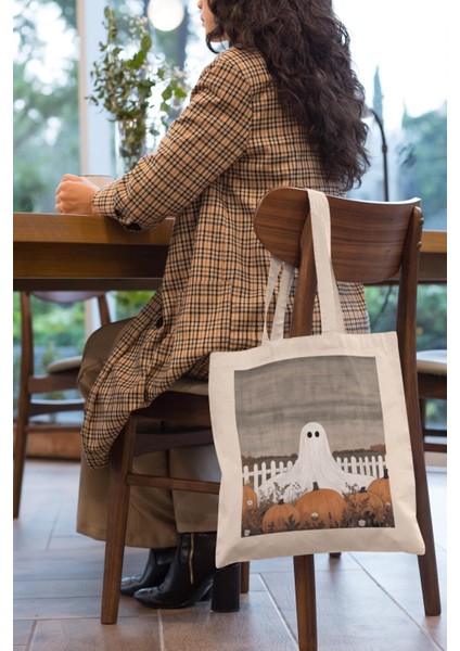 Cadılar Bayramı Hayalet Tote Çantası - Şirin Tote Çantalar, Estetik Tote Çanta, Tote Çanta, Tote Çanta, En Iyi Tote Çantalar modelleri