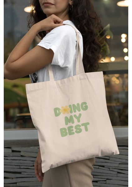 Elimden Gelenin En Iyisini Yapıyorum Tote Çanta - Şirin Tote Çantalar, En Iyi Kitap Çantası, Kitap Çantası Hediyesi, Alışveriş Çantaları, En Iyi Çanta modelleri