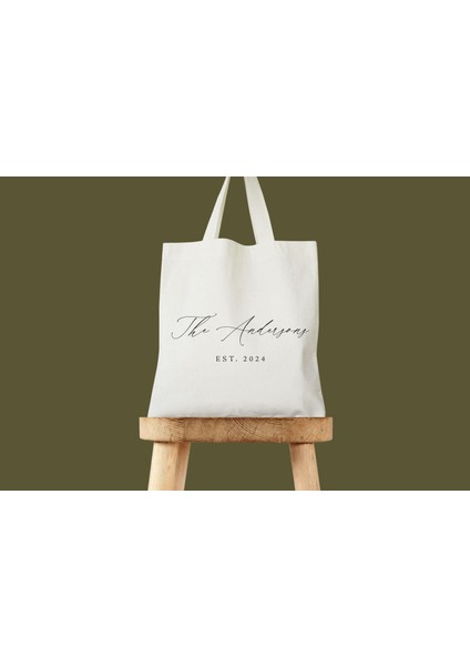 Kişiye Özel Düğün Tote Çantası: Isimli Pamuklu Kanvas fiyatları