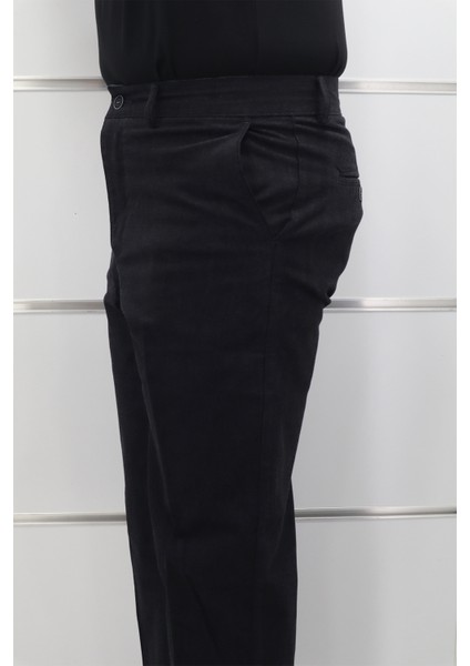 Fistan Store Erkek Düz Yüksek Bel Rahat Kesim Yandan Cepli Boru Paça Büyük Beden Kışlık Keten Pantolon modelleri