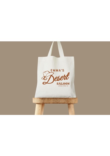 Desert Saloon Tote Çanta: Kişiye Özel Düğün Veya Bekarlığa Veda Hediyesi