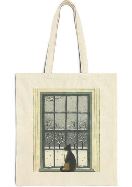 Kedi Illüstrasyonlu Tote Çanta - Illüstrasyonlu Tote Çantalar, Sevimli Tote Çantalar, Sevimli Kitap Çantaları, En Iyi Tote Çantalar fiyatları