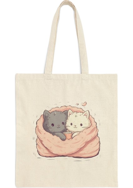 Sevimli Kediler Tote Çanta - Sevimli Tote Çanta Koleksiyonu, Estetik Tote Çantalar, Kawaii Tote Çantalar, Sevimli Kitap Çantaları fiyatları