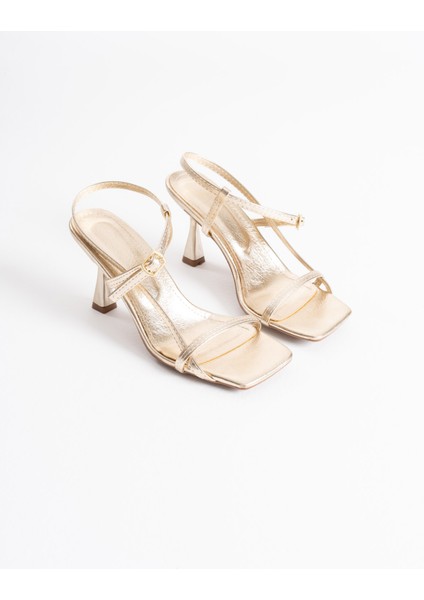 Rossie Kadın Altın Topuklu Sandalet modelleri