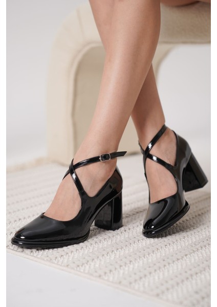 Cali Siyah Rugan Kadın Topuklu Ayakkabı modelleri