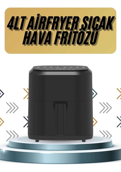 4l Airfryer Hazneli Hava Fritözü Yağsız Fritöz Taşınabilir Fırın Işlevi Gören Pratik