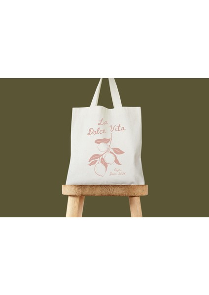 Limon Tote Çanta: Italyan Düğün Stili - Pamuklu Kanvas fiyatları
