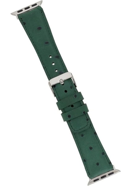 Apple Watch Uyumlu Deri Kordon 42-44-45MM De6 Yeşil modelleri