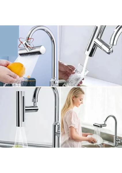 3 Farklı Modlu Çok Amaçlı Musluk Adaptörü Evrensel Musluk Başlığı Şelale Musluk fırsatları