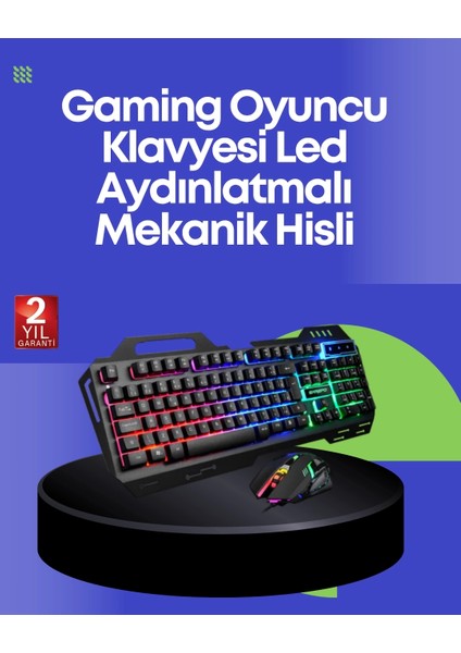 PG8018 LED Aydınlatmalı Mekanik Klavye Mouse – Oyunlarda Üstün Performans