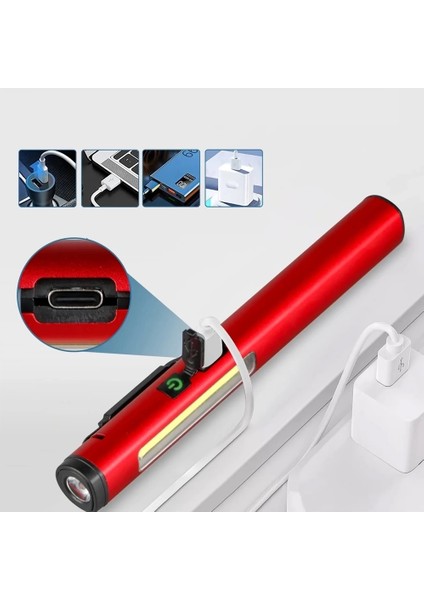 Buğz Şarjlı Mıknatıslı Çalışma Lambası Cep Feneri WT-307-S