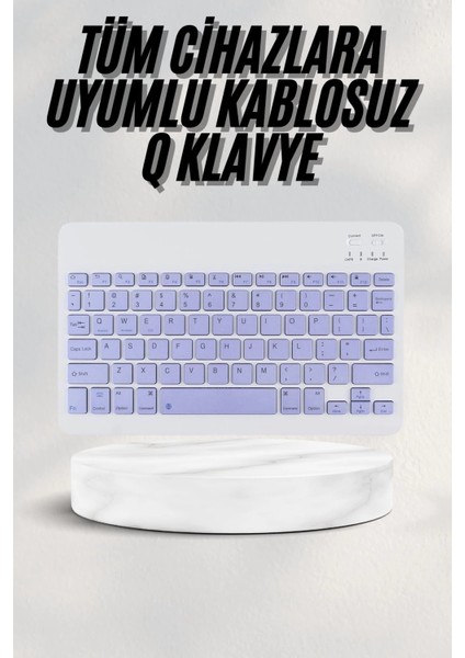 Android ve Ios Uyumlu Bluetooth Kablosuz Türkçe Q Klavye Renkli