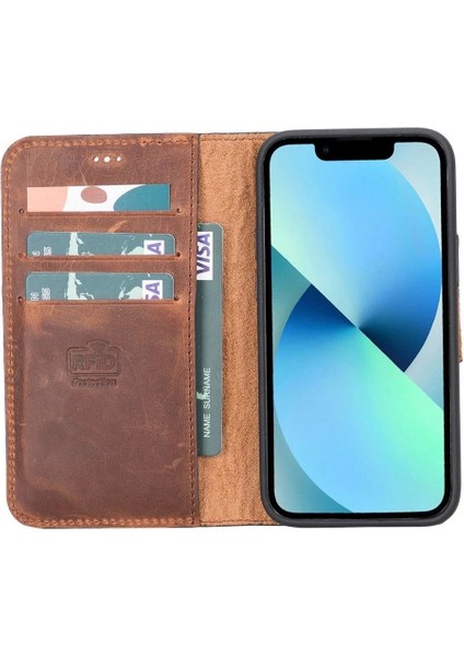 Apple iPhone 12 Mini Uyumlu Deri Cüzdanlı Kılıf G2 Antik Kahve fiyatları