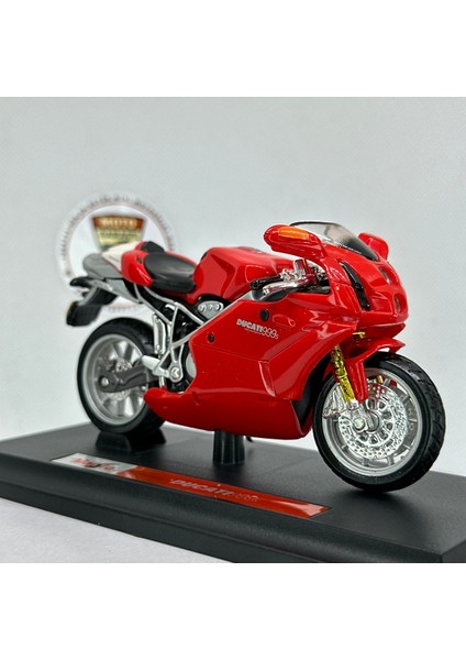 Ducati 999S 1:18 Diecast Motosiklet Model – Metal Koleksiyon Maketi