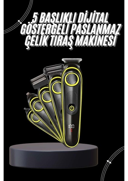 Unısex Çok Fonksiyonlu Bakım Seti LED Göstergeli Tıraş Makinesi Saç Sakal Vü - M797B070-N57 fiyatları