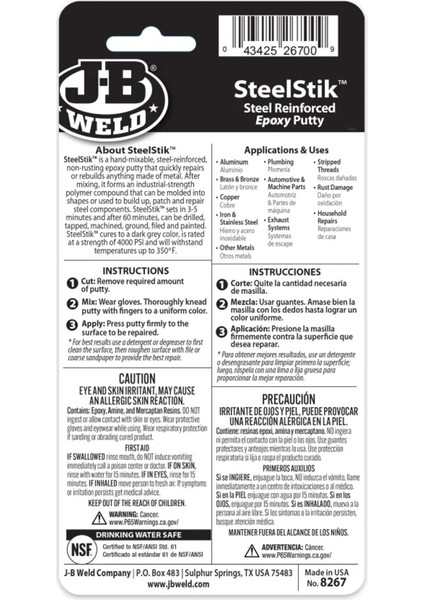 adhesive Weld - Jb Weld Steelstik™ Epoksi Macun - 2 Oz Jb Weld Tankweld™ Çelik Takviyeli Hızlı Yapıştırıcı fırsatları