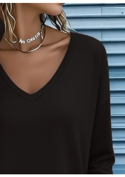 Kadın Uzun Kollu V Yakalı Viskon Iki Iplik Bluz fiyatları