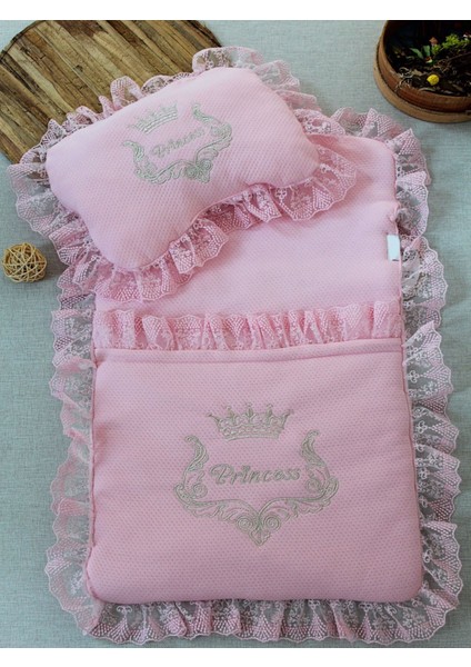 Yenidoğan Sahra Taç Nakışlı Trilüks 2li Alt Açma Seti