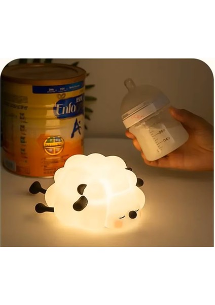 Sevimli Koyun Gece Lambası Dokunmatik Yumuşak Silikon Çocuk Odası LED Lamba USB Şarj Edilebilir modelleri