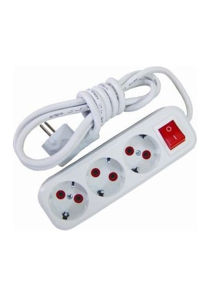 2 Metre Kablolu Anahtarlı 3lü Topraklı Grup Priz + 10 Adet Kablo Düzenleyici Organizer - 2li Set Nk4 modelleri