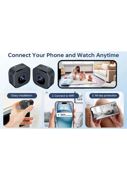 Wifi Mini Güvenlik Kamera (Uzaktan Izleme-Ses Dinleme-Hafıza Kart Kayıt) indirimleri