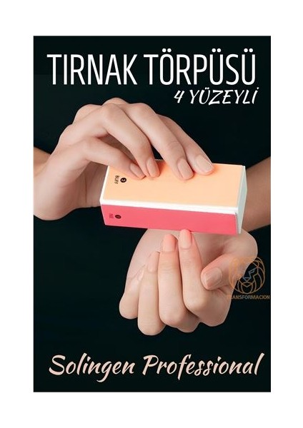 Hsnet 4 Yüzeyli Tırnak Törpüsü ve Parlatma Blok Sünger Solingen Professional - F816K015-U5981