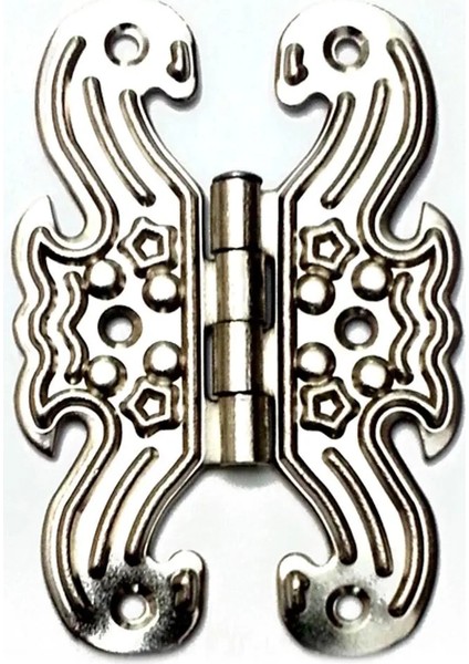 Dekoratif, Sac Kelebek Menteşe - Büyük, Nikel, 1 Adet