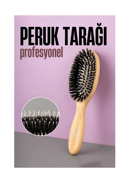 Hsnet Peruk Tarağı - Peruk Bakım Tarağı Ahşap - F800K485-U02800