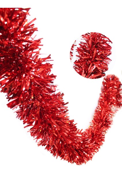 Metalize Sim Süs Yılbaşı ve Parti Dekoru – Kırmızı 10 cm 2 mt modelleri