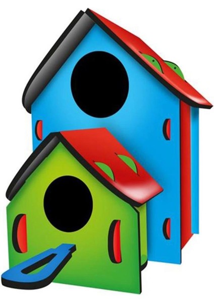 Bfs Nessiworld 5269 Kumtoys Boyanabilir 3'lü Kuş Evi - Bird House indirimleri