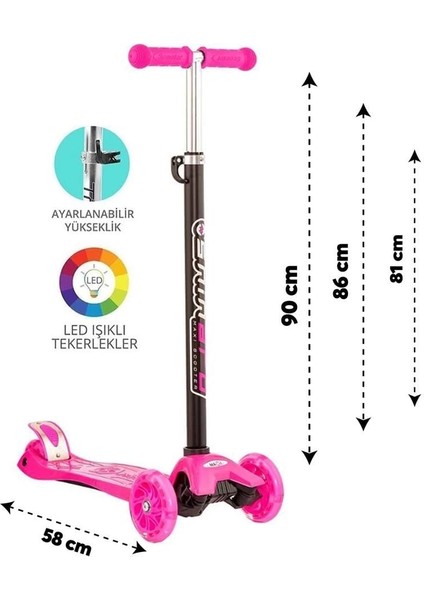 Maxi Twist Işıklı Scooter Pembe - 82244 modelleri