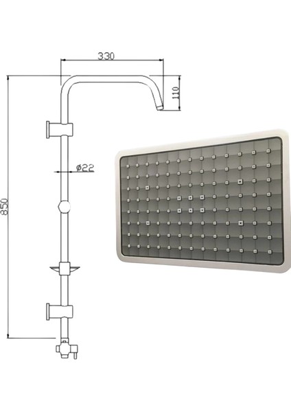 Domino Krom Yağmurlama Sistemli Tepe Duş Seti - Fonksiyonel ve Şık Tasarım fiyatları