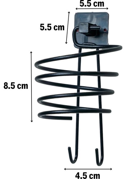 Kendiliğinden Yapışkanlı Siyah Paslanmaz Metal Fön Makinesi Askısı Saç Kurutma Makinesi Tutacağı fırsatları