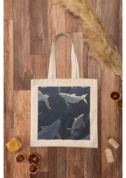 Büyülü Gezgin Balinalar Tote Çantası - Cottagecore, Şirin Tote Çanta Koleksiyonu, Kitap Çantaları, Şirin Büyülü Kitap Çantaları Koleksiyonu, Şirin Hayvan Tote Çantası fiyatları