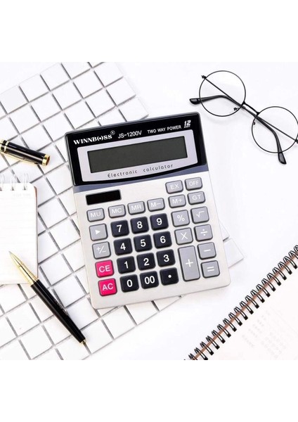 12 Haneli Geniş LCD Ekran, Pilli Büyük Düğmeli Hesap Makinesi fırsatları