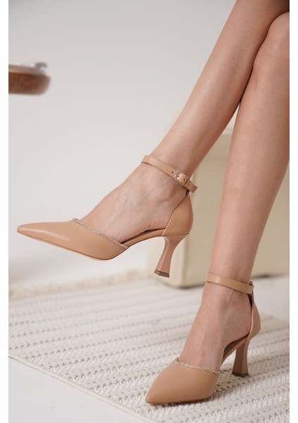 Darla Taşlı Kadın Nude Topuklu Ayakkabı