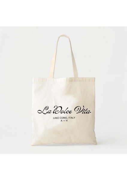 Italyan Düğün Tote Çantası - Pamuklu Kanvas, Özelleştirilebilir Tasarım