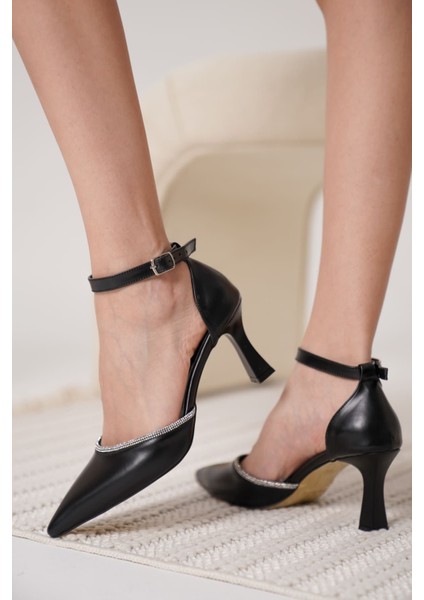 Darla Taşlı Kadın Siyah Topuklu Ayakkabı indirimleri