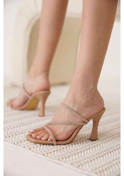 Capella Nude Kadın Taşlı Topuklu Terlik indirimleri