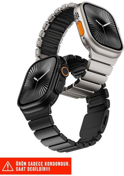 Apple Watch Ultra / Ultra 2 / Ultra 3 49MM Uyumlu Titanyum Silikon Kordon fiyatları