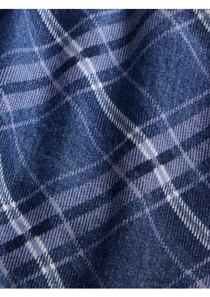 Kadın Koyu Mavi Denim Kareli Mini Etek modelleri