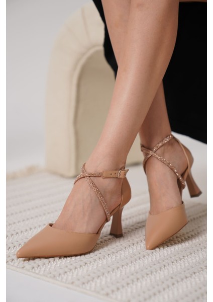 Fiona Taşlı Kadın Nude Topuklu Ayakkabı fiyatları