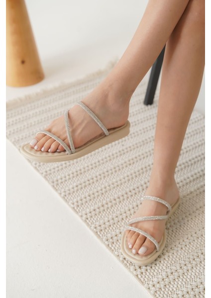 Alba Bej Kadın Taşlı Terlik indirimleri